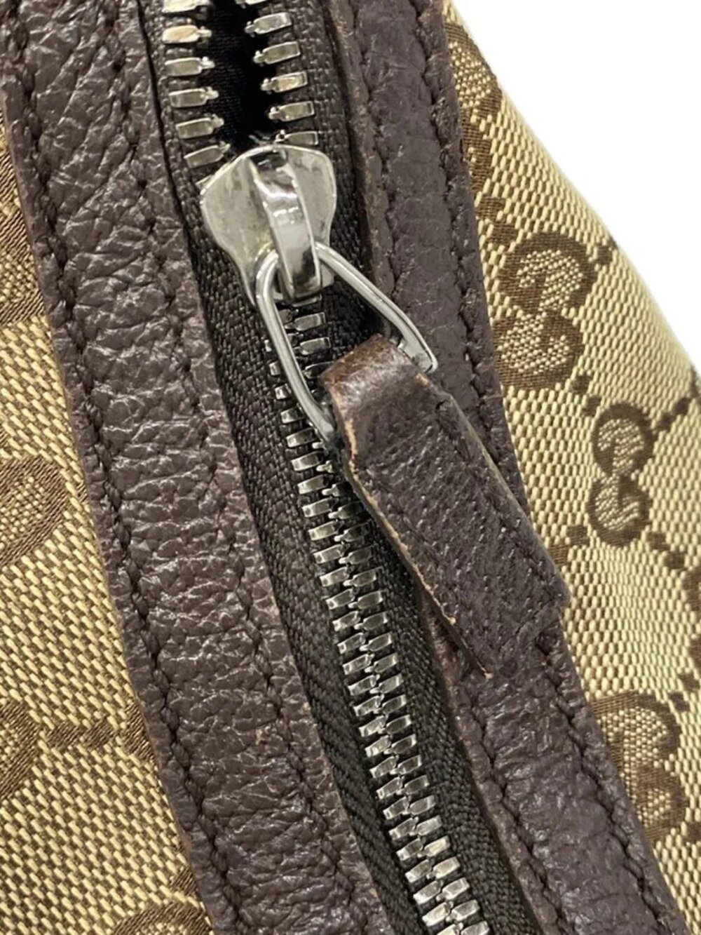 GUCCI GG Pattern, Shelly (Web) Beige Dark Brown Multi Jacquard Leathe - Picture 8 of 14